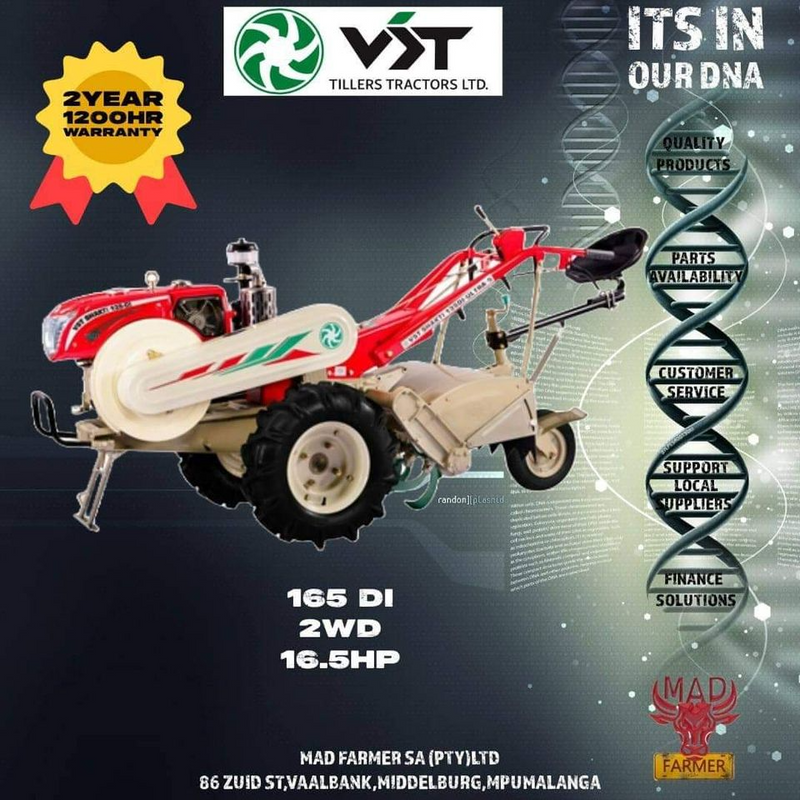 New VST Shakti 165d walk behind tractors available for sale at Mad Farmer SA