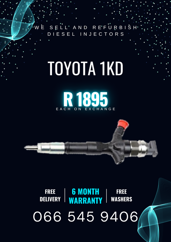 TOYOTA D4D 1KD DIESEL INJECTORS FOR SALE ON EXCHANGE WITH WARRANTY