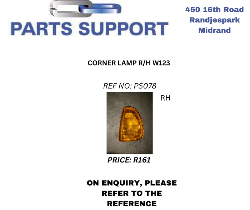 Corner Lamp R/H W123