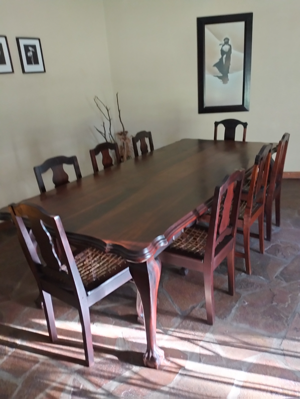 Imbuia table with chairs