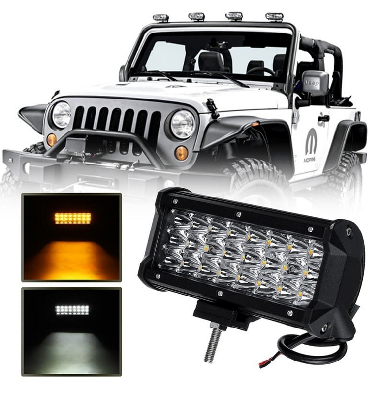 Construction Vehicle 72W LED Light Bar Dual Colour White  Amber Flashing Modes. Brand New Products.