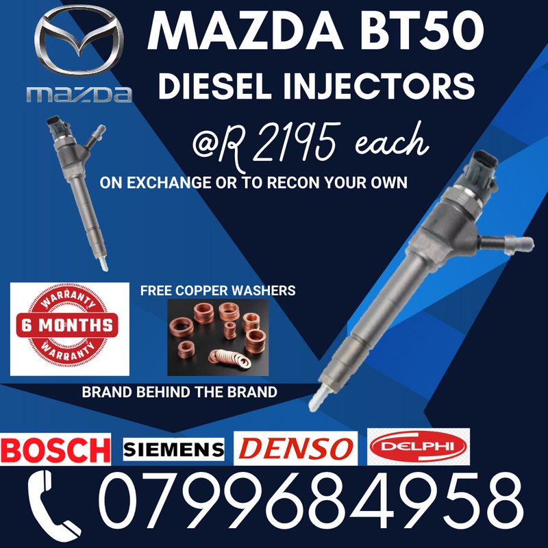 MAZDA BT50 DIESEL INJECTORS/ WE RECON AND SELL ON EXCHANGE