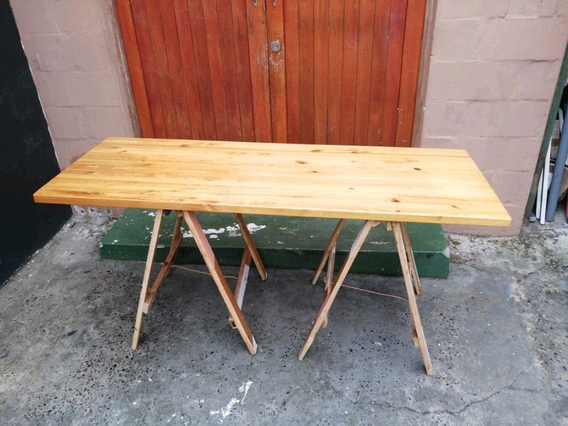 Wooden trestle table top size 160x60x75cm