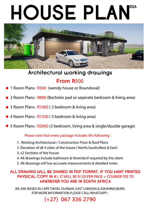 House plan drawings from R500