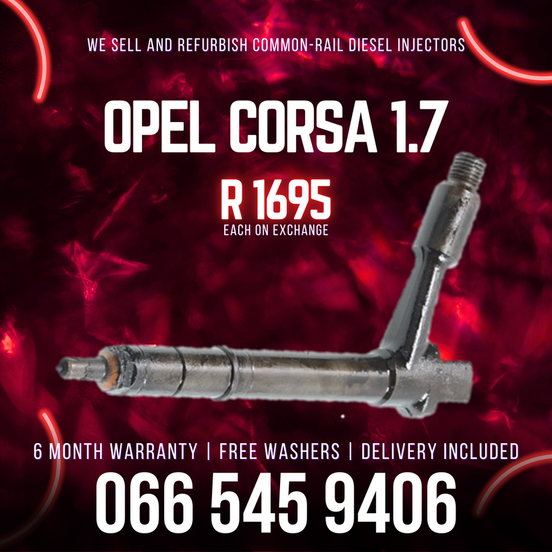 OPEL CORSA 1.7 DIESEL INJECTORS FOR SALE ON EXCHANGE WITH WARRANTY