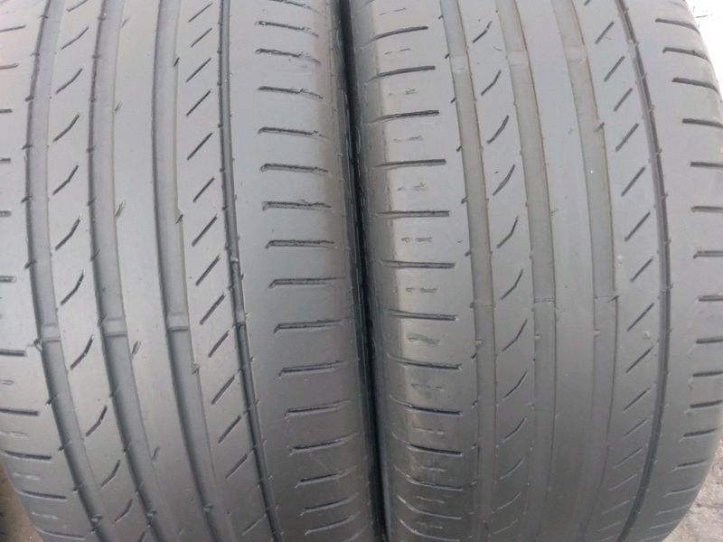 2x 225/45/18 run flat continentals Tyres fairly used 85%thread excellent conditions