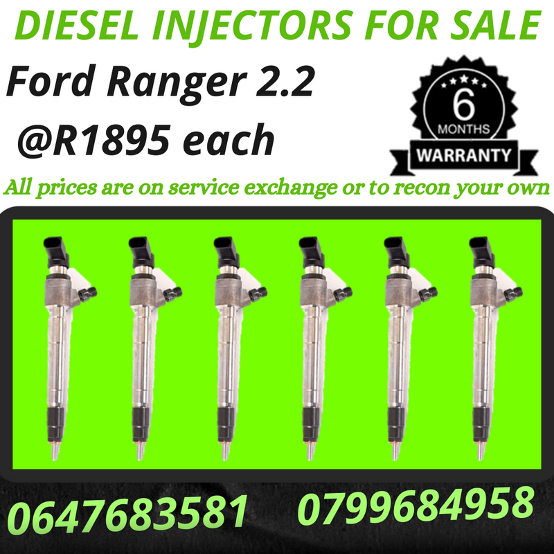 FORD RANGER 2.2 DIESEL INJECTORS FOR SALE WE RECON AND SELL ON EXCHANGE