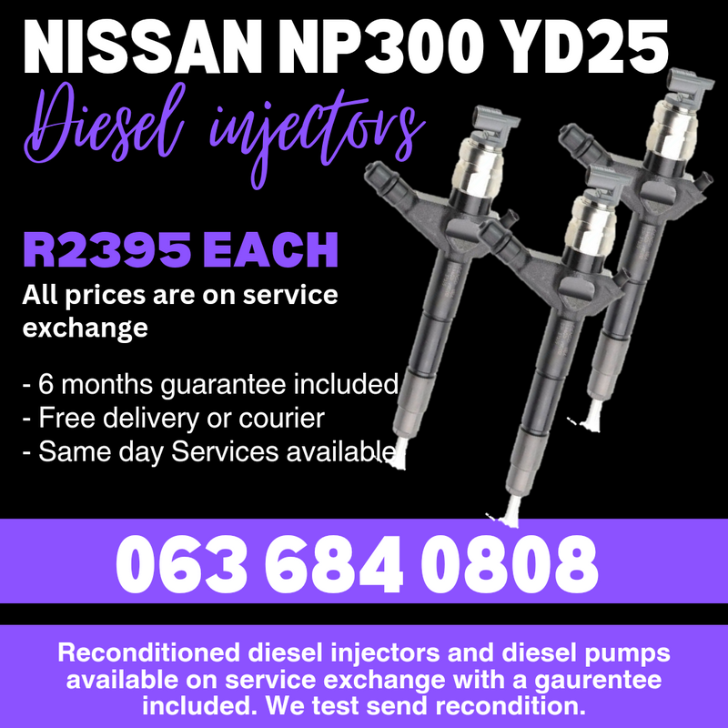 NISSAN NP300 YD25 DIESEL INJECTORS FOR SALE WITH WARRANTY