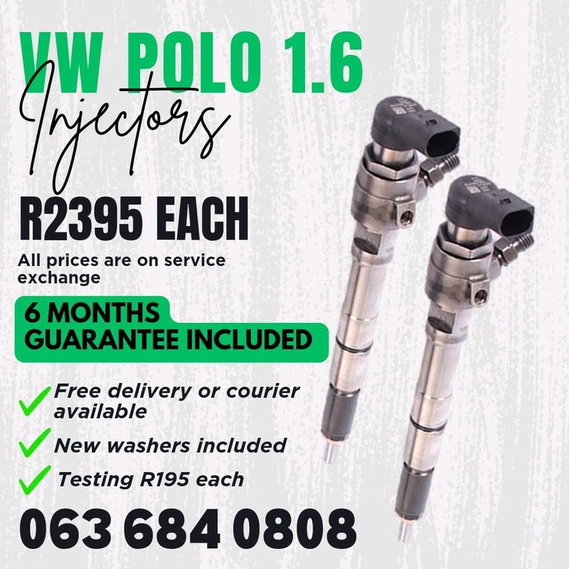 VW POLO 1.6 DIESEL INJECTORS FOR SALE WITH WARRANTY