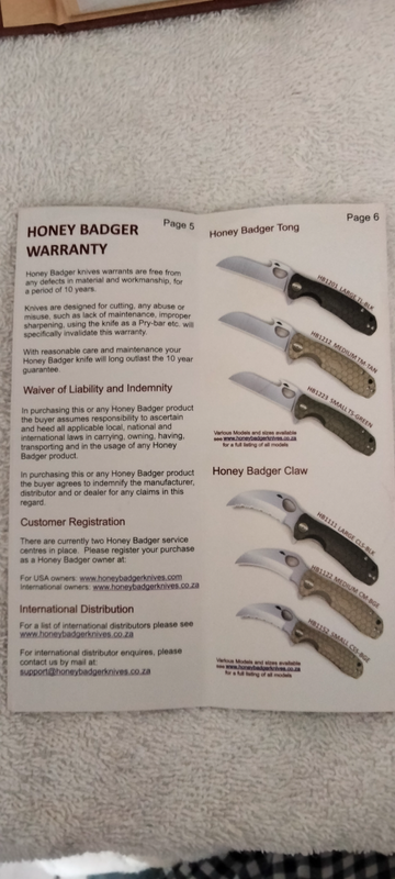 Honey badger knife model HB 1159