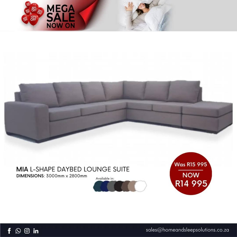 Mega Sale Now On! Up to 50% off selected Home Furniture Mia L-Shape Daybed Lounge Suite