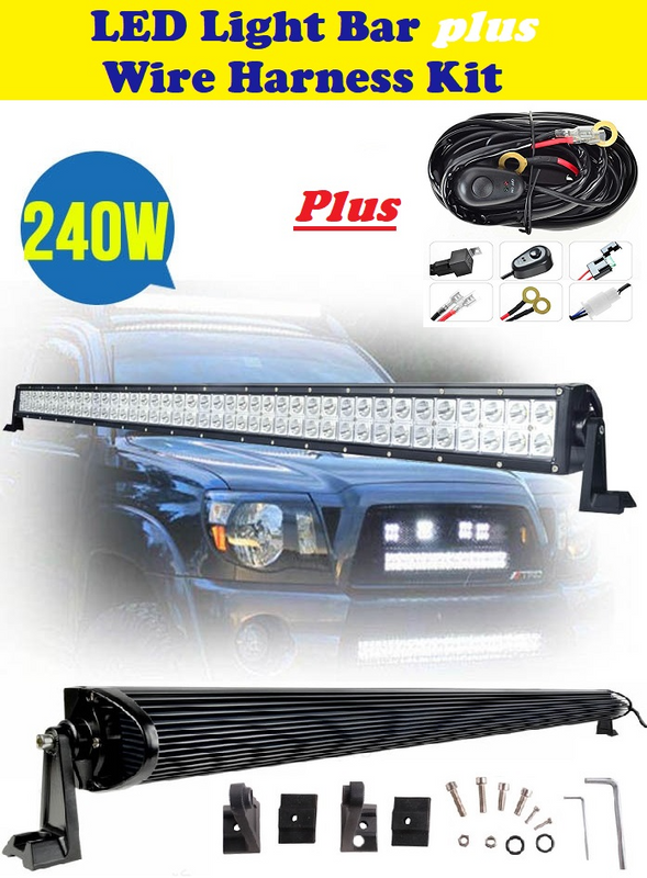 LED Light Bars: 240W 10~32V Hi-Power LED Auto Light Bars Plus Wire Harness Kits. Brand New Products.