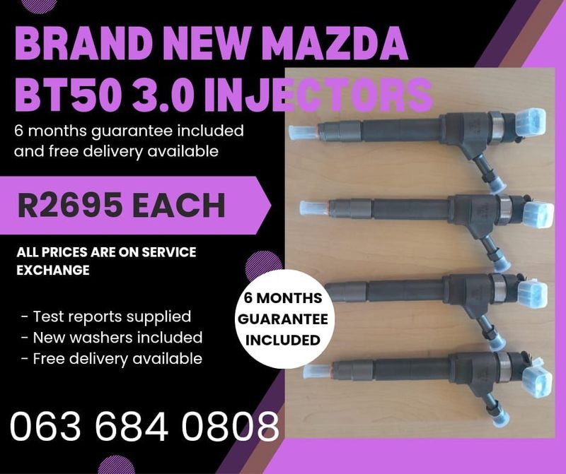 BRAND NEW MAZDA BT50 3.0 DIESEL INJECTORS FOR SALE WITH WARRANTY