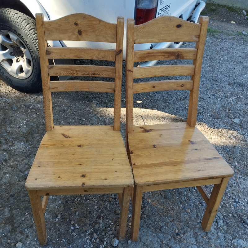 Pine High Back Chairs (Both)