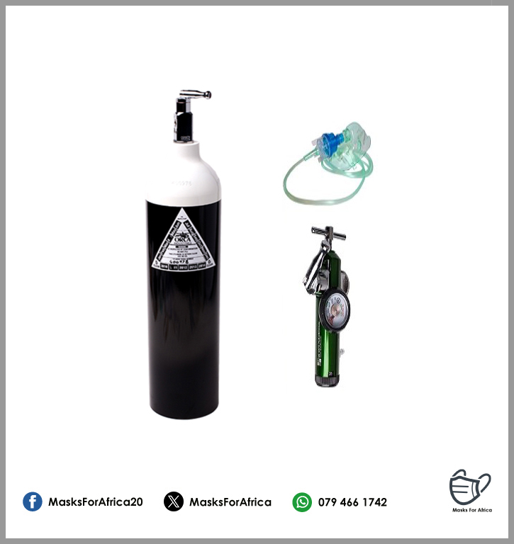 Full Oxygen Cylinder with Regulator and Oxygen Mask