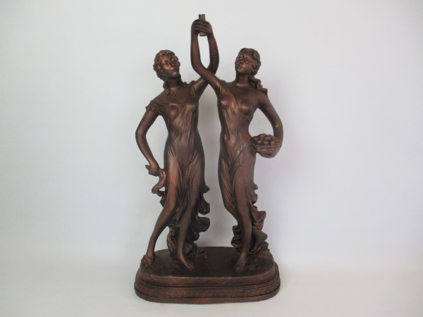 Vintage Nouveau Bronze Collector&#39;s Nymph Goddess Statue Sculpture