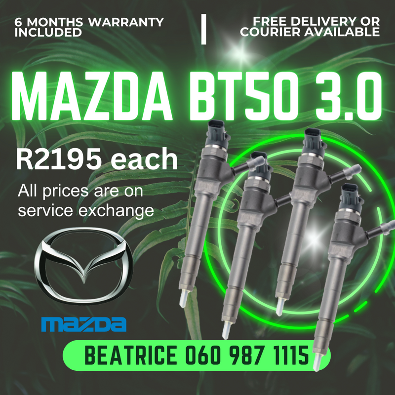 MAZDA BT50 3.0 RECONDITIONED AND BRAND NEW DIESEL INJECTORS FOR SALE WITH WARRANTY