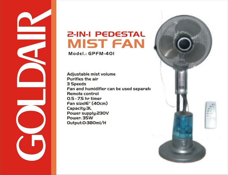 Goldair  2 in 1 pedestal mist fan