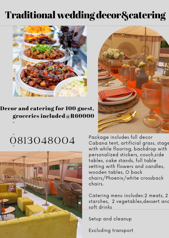 Traditional wedding decor and catering
