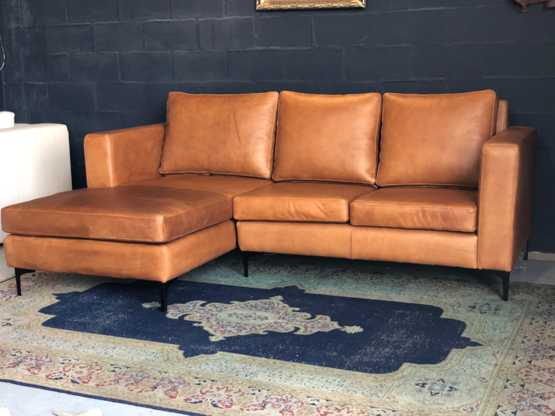 Brand new (2.3m x 1.6m) full grain gameskin genuine leather daybed couch. (A MODERN SLIMLINE DESIGN)