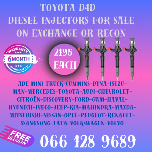 TOYOTA D4D DIESEL INJECTORS FOR SALE ON EXCHANGE WITH FREE COPPER WASHERS