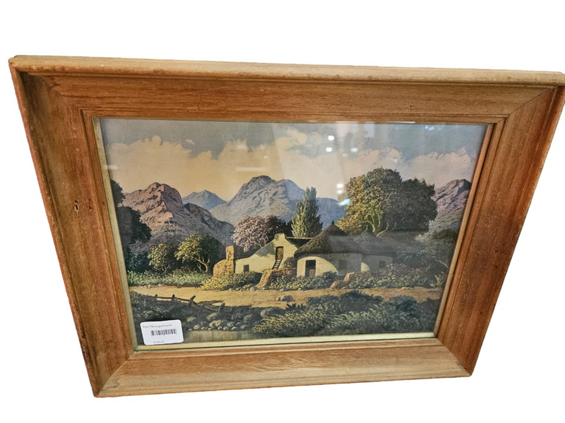Vintage framed Landscape Print