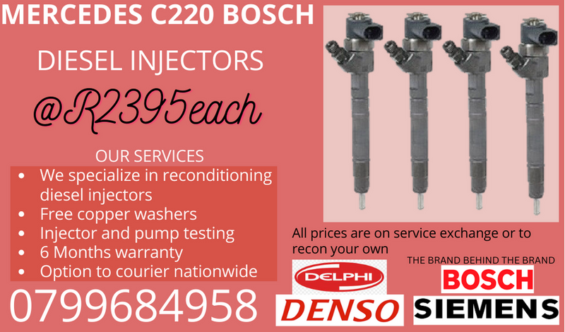 MERCEDES C220 BOSCH DIESEL INJECTORS/ WE RECON AND SELL ON EXCHANGE