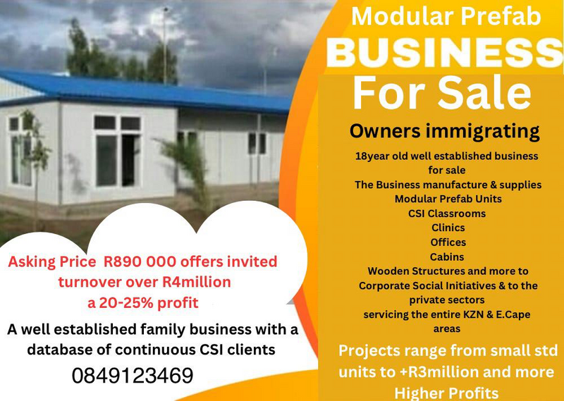 Modular prefab business for sa