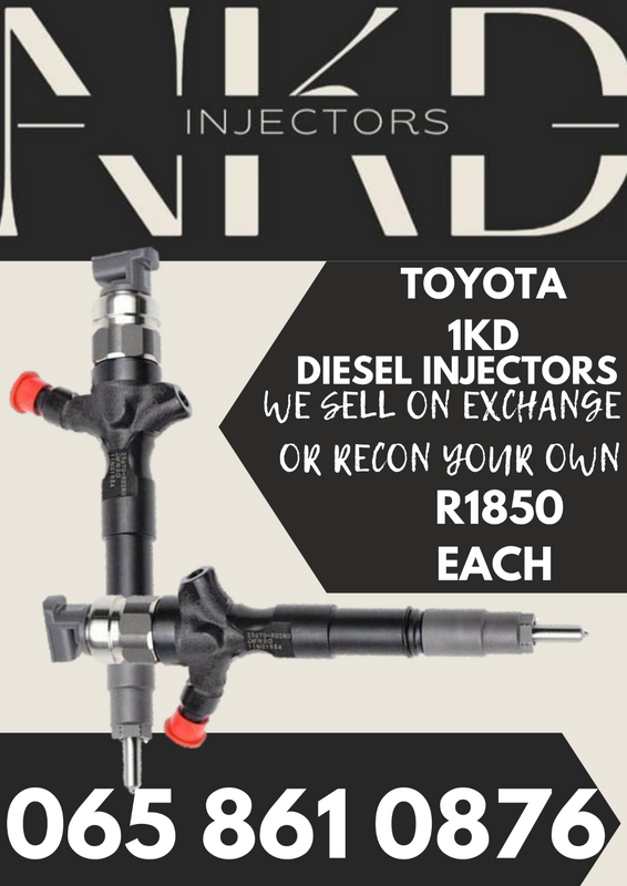 TOYOTA 1KD DIESEL INJECTORS FOR SALE ON EXCHANGE WITH 6 MONTHS WARRANTY