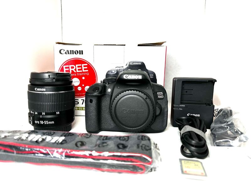 Canon EOS 700D with Lens and Accessories * The Canon EOS 700D DSLR Camera Body * Canon 18-55mm Af/Mf