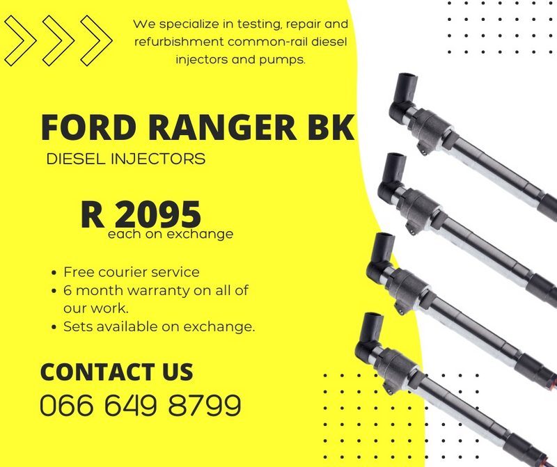 Ford Ranger 3.2 diesel injectors for sale on exchange or we can recon 6 months warranty