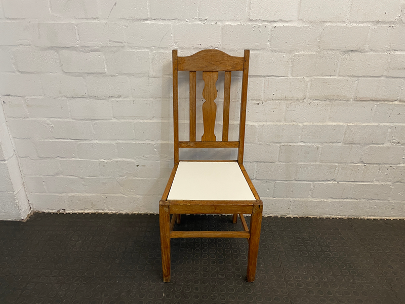 Wooden White Seat Dining Chair - PRICE DROP- A45314