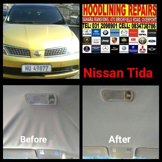 Hoodlining Sagging??? Repairs done same day at 470 Brickfield Road Overport