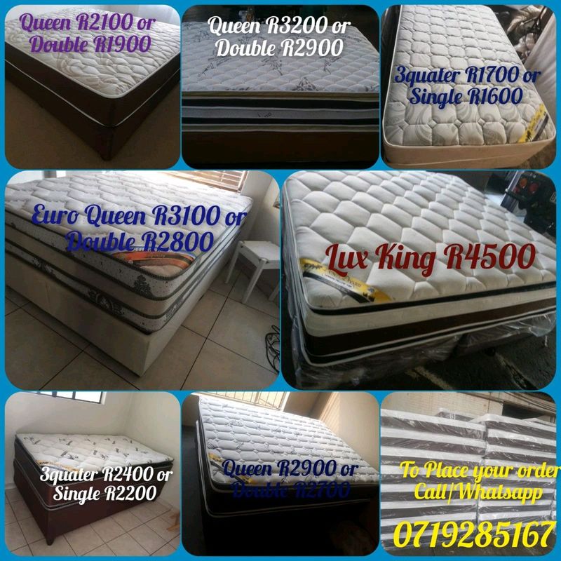 Luxury pillowtop King size and more beds on special
