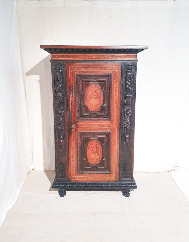 18thC Renaissance Revival German Walnut Cupboard