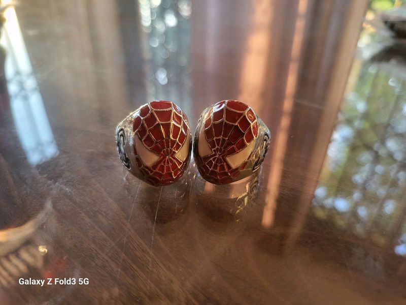 Spiderman silver cosplay rings