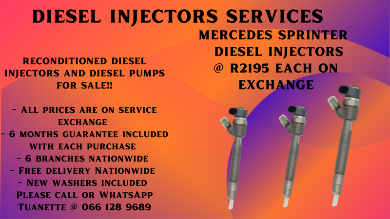 MERCEDES SPRINTER BOSCH DIESEL INJECTORS FOR SALE ON EXCHANGE OR TO RECON YOUR OWN