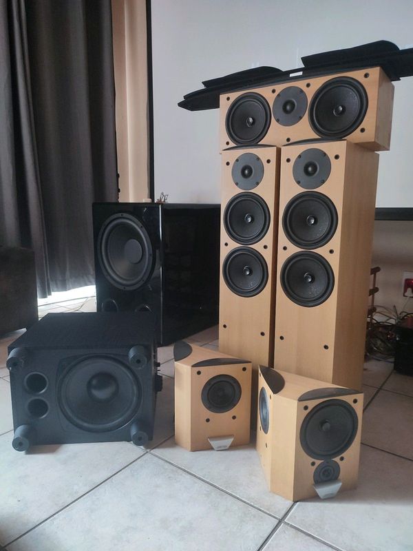 Jamo 5.1 E-series speakers with boston pv600 downfiring subwoofer see pics for specs and model numb