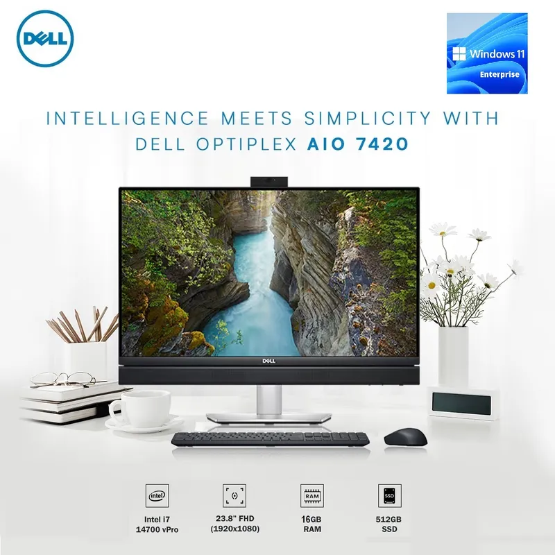 23.8-inch Dell  Optiplex 7420 Core-i7 All-In-One 16GB Ram|512GB SSD|Brand New With Warranty