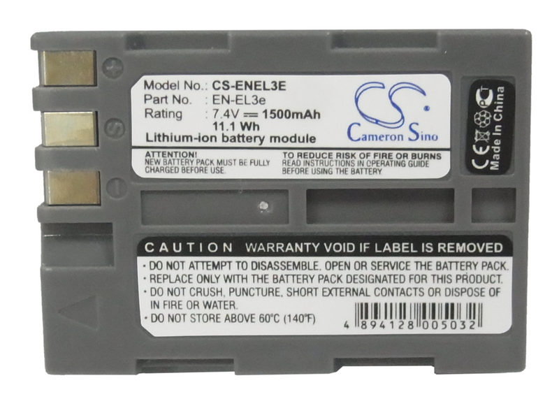 Camera Battery CS-ENEL3E for NIKON D100 etc.