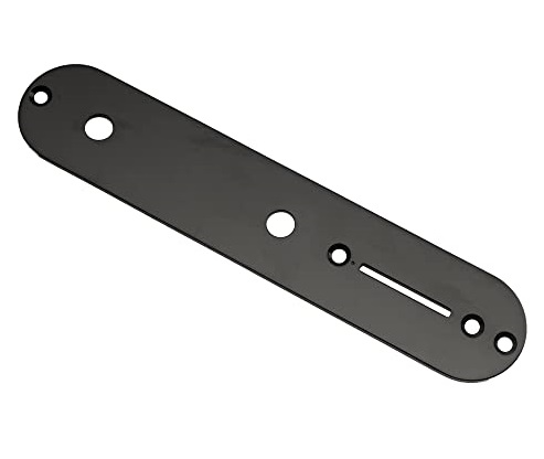 Black Control plate replacement for telecaster guitar 32mm wide (9mm Pot holes)