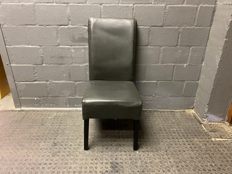 Black Pleather Dining chair (need attention), A39480