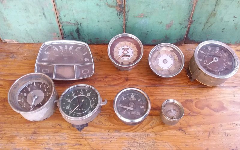 Vintage car speedometers