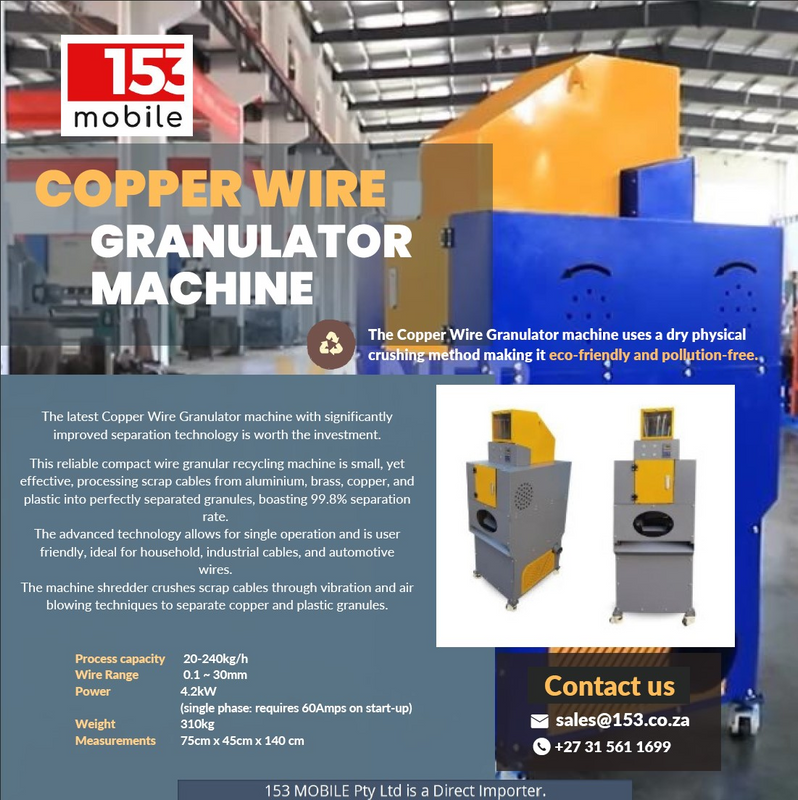 Recycling Copper Aluminium Wire Granulator Machine