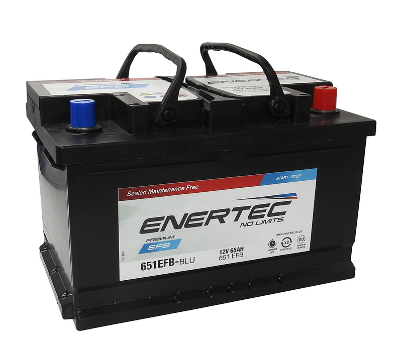 Enertec Blue 651 EFB,12v, 65Ah, 650/680CCA, RHP Car Battery