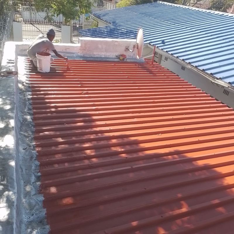 Waterproofing torch on roof repair and roof painting