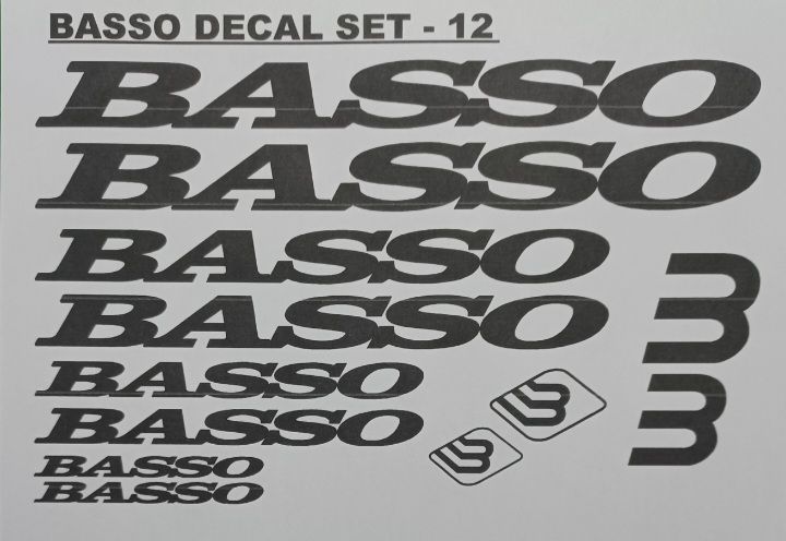 Basso Bicycle frame stickers decals graphics