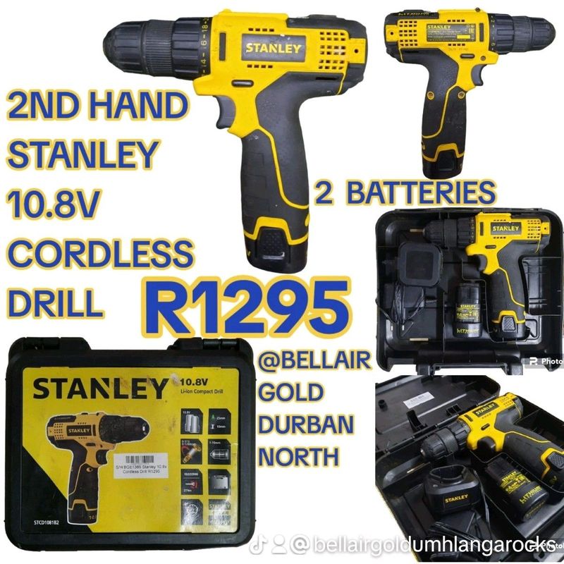 2ND HAND STANLEY 10.8V CORDLESS DRILL