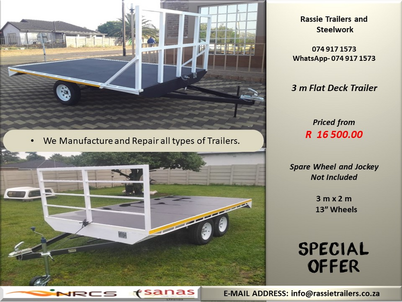 3 m Flat Deck Trailer NRCS approved