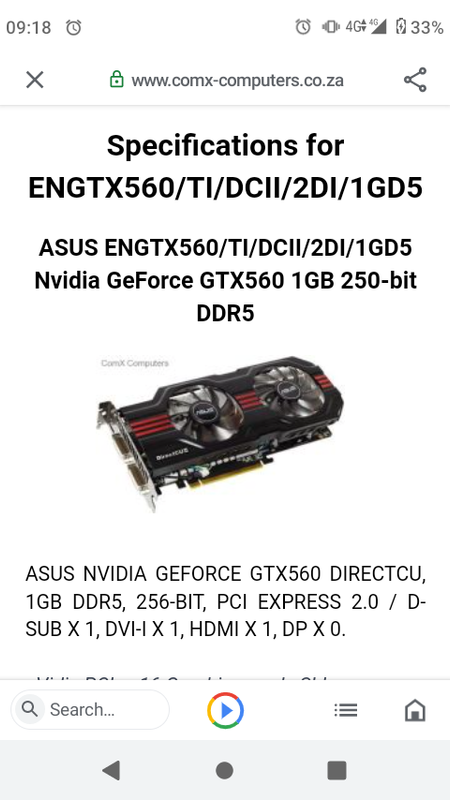 Asus Nvidia GeForce GTX 560 DirectCUII 1GB DDR5 Graphics Card